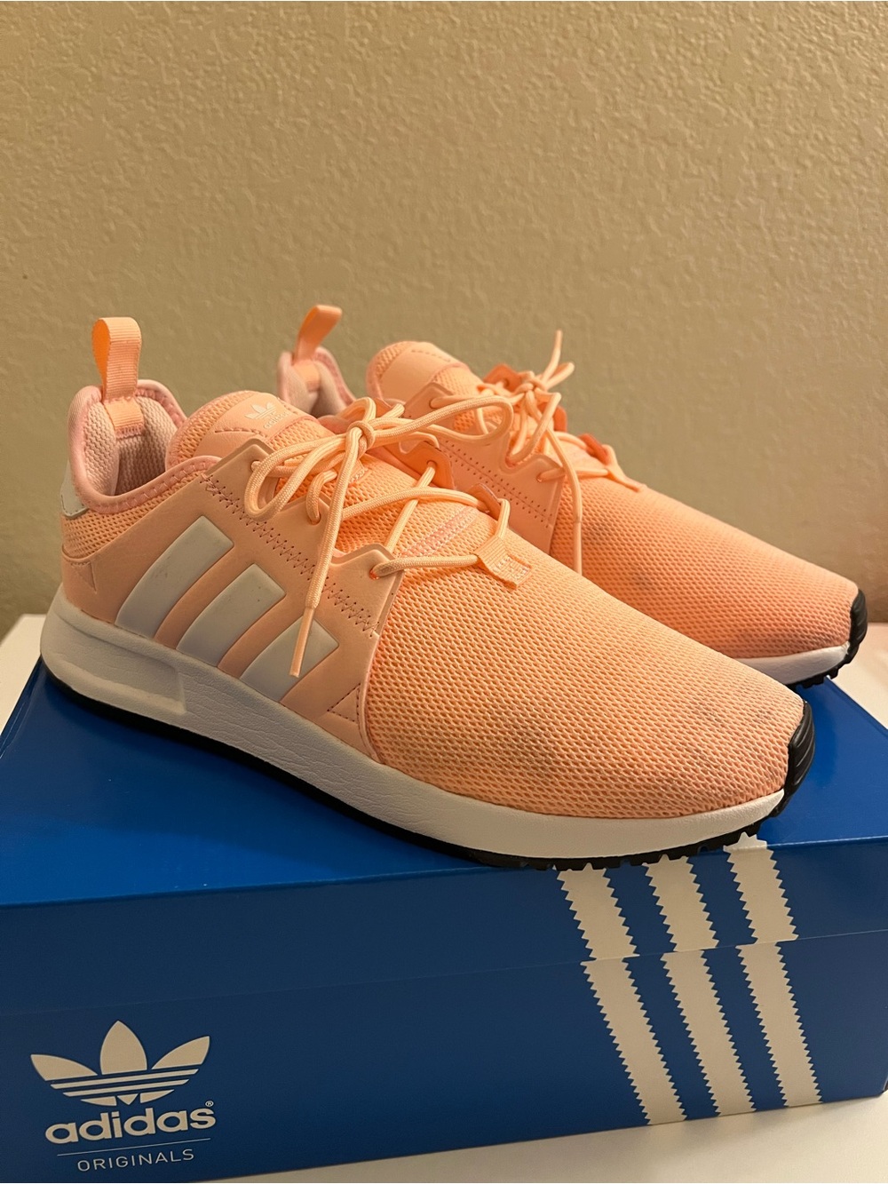 adidas Peach Pink Knit Athletic Sneakers
